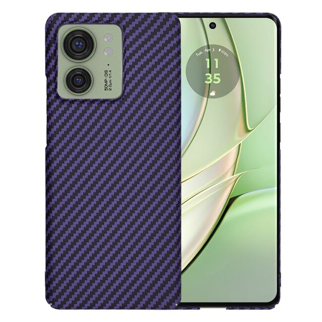 Husa pentru  Motorola Edge 40 CarbonFiber UltraSlim, Lightweight, mov