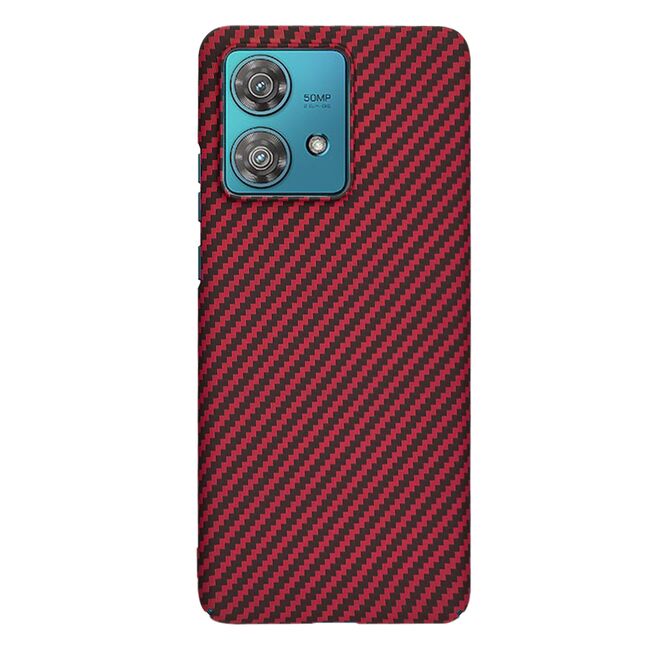 Husa pentru  Motorola Edge 40 NEO CarbonFiber UltraSlim, Lightweight, rosu