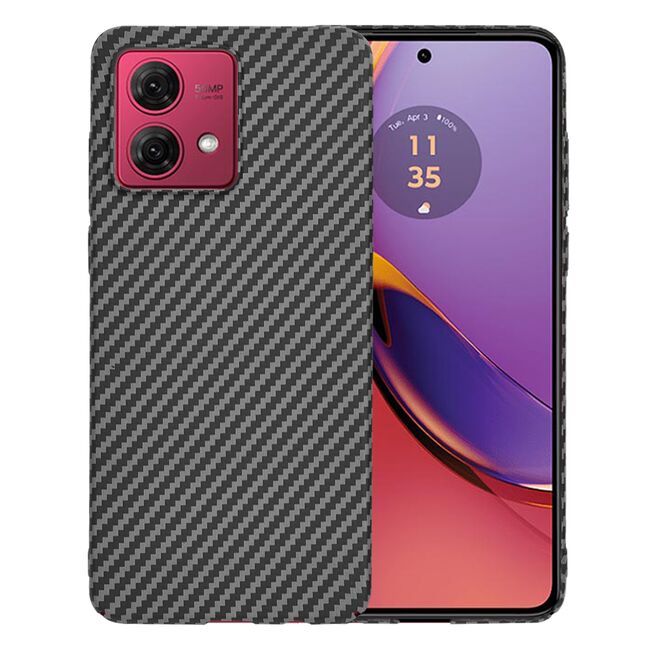 Husa pentru  Motorola Moto G84 CarbonFiber UltraSlim, Lightweight, negru