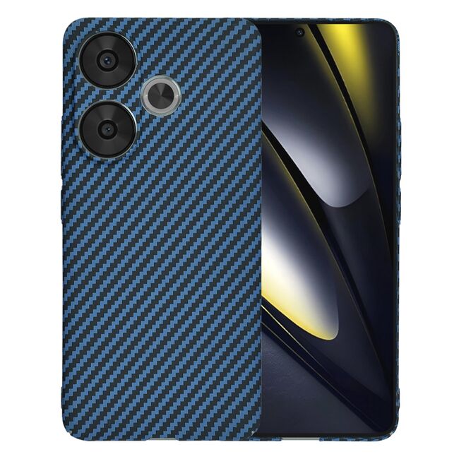 Husa pentru  Poco F6 CarbonFiber UltraSlim, Lightweight, albastru