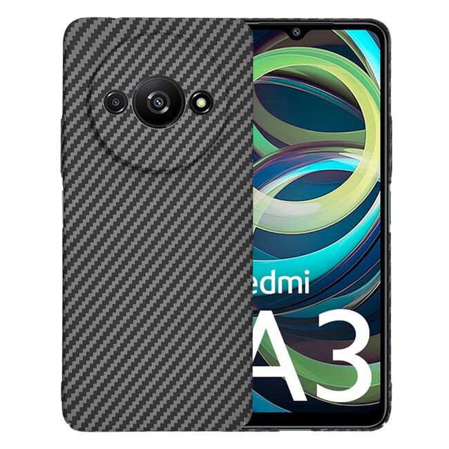 Husa pentru  Xiaomi Redmi A3 CarbonFiber UltraSlim, Lightweight, negru
