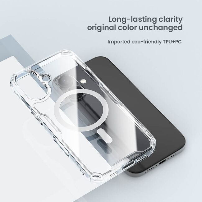 Husa pentru  iPhone 16 Plus compatibila MagSafe anti shock - transparent