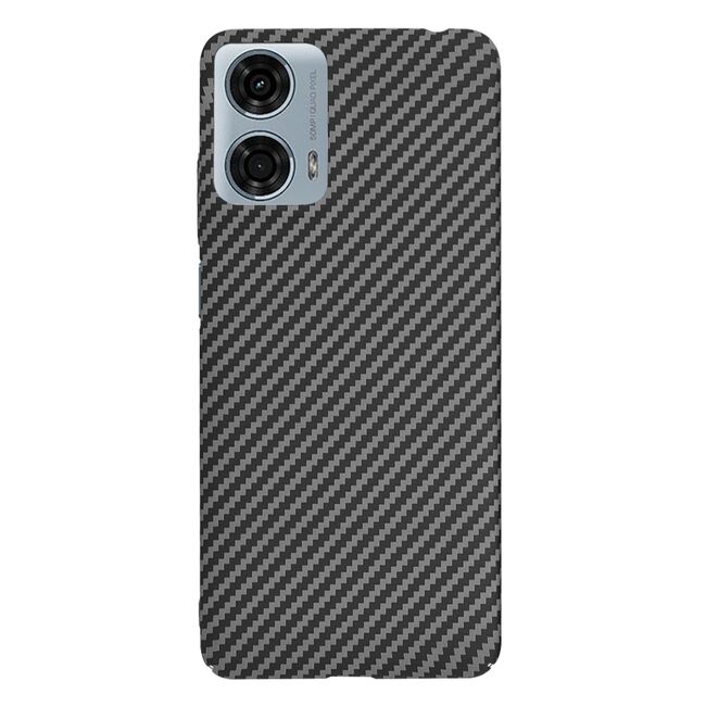 Husa pentru Motorola Moto G04 / G24 / G24 Power CarbonFiber UltraSlim, Lightweight, negru