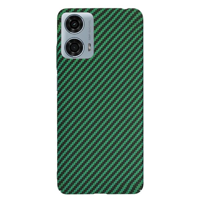 Husa pentru Motorola Moto G04 / G24 / G24 Power CarbonFiber UltraSlim, Lightweight, verde