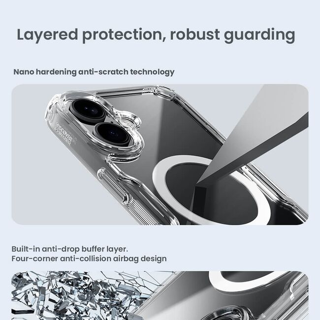 Husa pentru iPhone 16 compatibila MagSafe anti shock - albastru