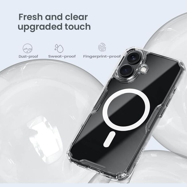 Husa pentru iPhone 16 compatibila MagSafe anti shock - transparent