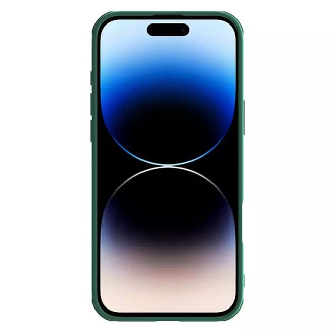 Husă Premium pentru  iPhone 16 Pro cu slider pentru protectia lentilelor anti-amprente - verde inchis