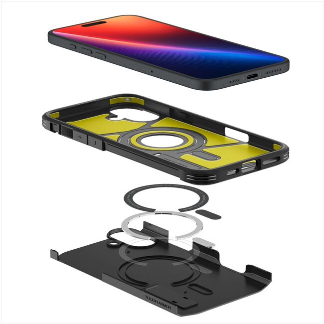 Husa premium pentru  iPhone 16 Spigen Rugged Armor MagSafe - negru