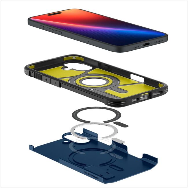Husa premium pentru  iPhone 16 Spigen Tough Armor MagSafe - albastru