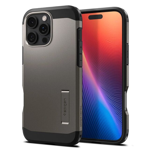 Husa premium pentru  iPhone 16 Pro Max Spigen Tough Armor MagSafe - maro