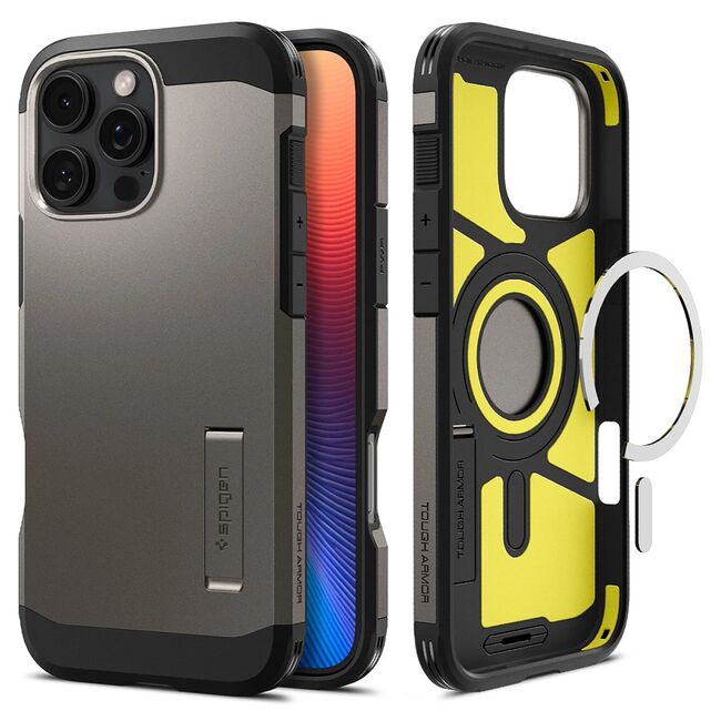 Husa premium pentru  iPhone 16 Pro Max Spigen Tough Armor MagSafe - maro