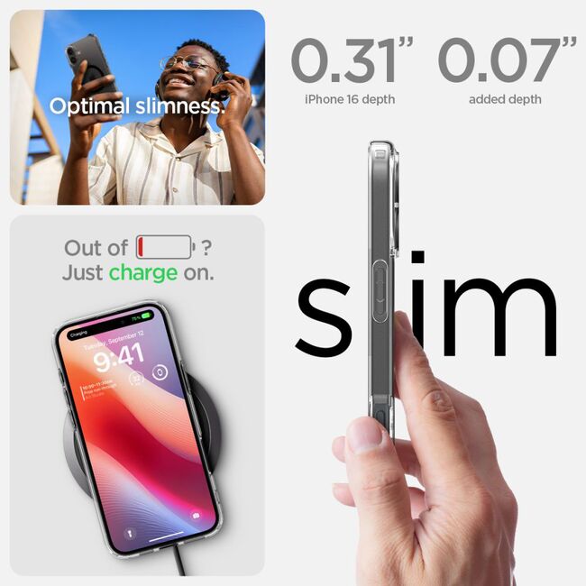 Husa premium pentru  iPhone 16 Spigen Ultra Hybrid MagSafe transparent - negru denim