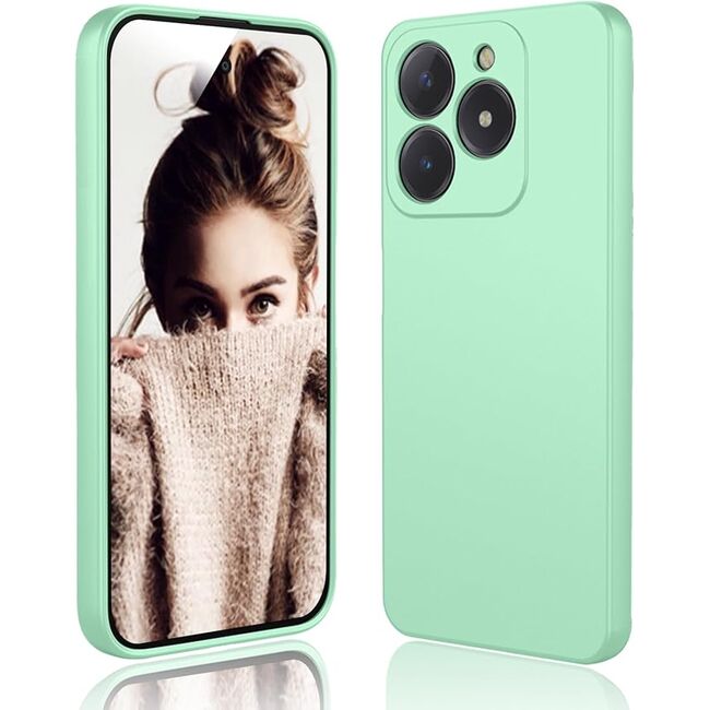 Husa pentru  Realme C61, Realme C63 Liquid Silicone, subțire, captusita cu microfibra, anti amprentă, protectie cameră foto, verde