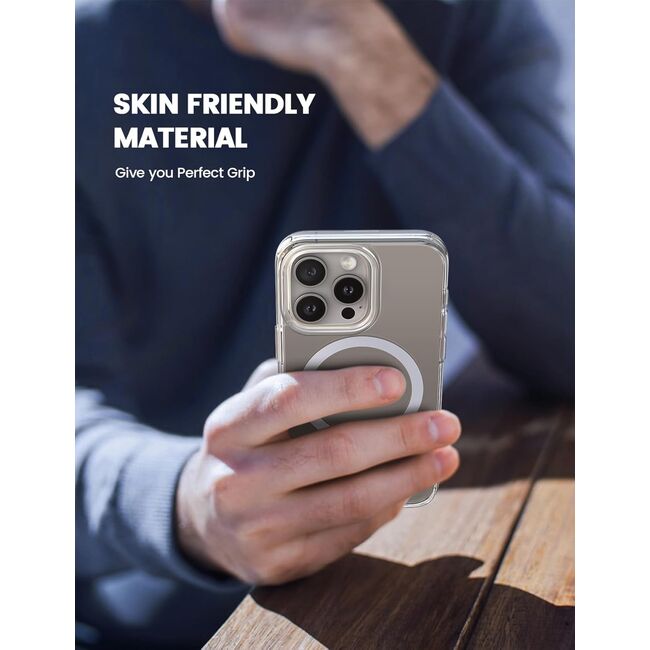 Huse pentru  iPhone 16 Pro cu MagSafe Crystal Clear Back Series - transparent