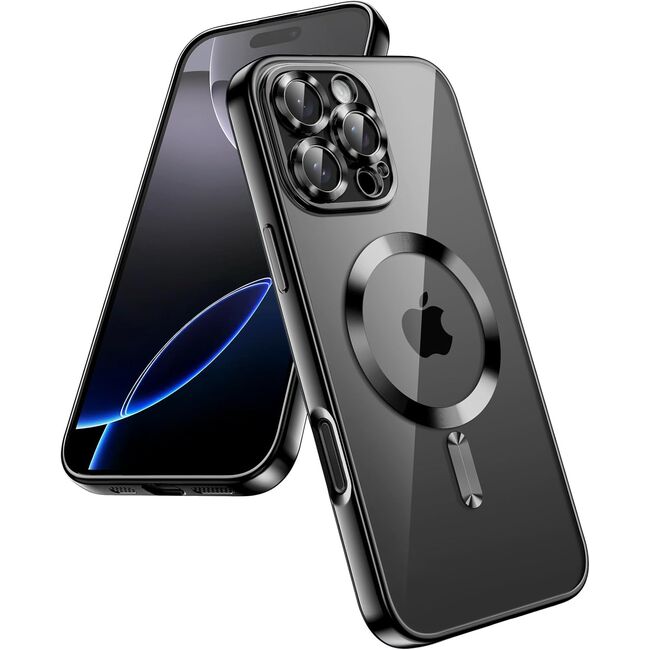 Husa pentru  iPhone 16 Pro cu MagSafe si protectie pentru lentile anti-shock 1.5 mm transparent - negru