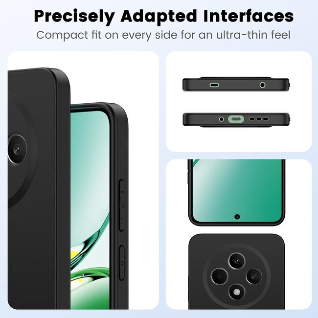 Husa pentru  Oppo Reno 12F, 12FS Liquid Silicone, subțire, captusita cu microfibra, anti amprentă, protectie cameră foto, verde deschis