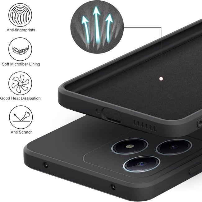 Husa pentru  Realme C61, Realme C63 Liquid Silicone, subțire, captusita cu microfibra, anti amprentă, protectie cameră foto, albastru