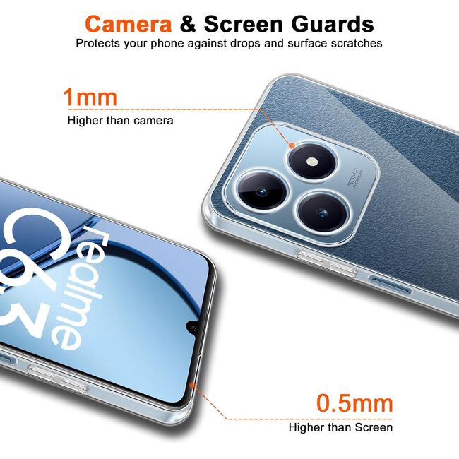 Husa pentru Realme C61, Realme C63 Slim Anti-Shock 1.5mm, Transparent