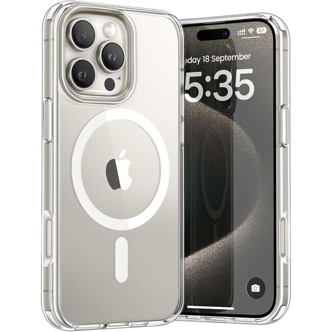 Huse pentru  iPhone 16 Pro cu MagSafe Crystal Clear Back Series - transparent