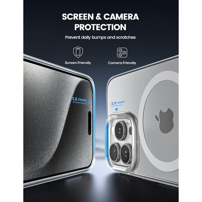 Huse pentru  iPhone 16 Pro cu MagSafe Crystal Clear Back Series - transparent