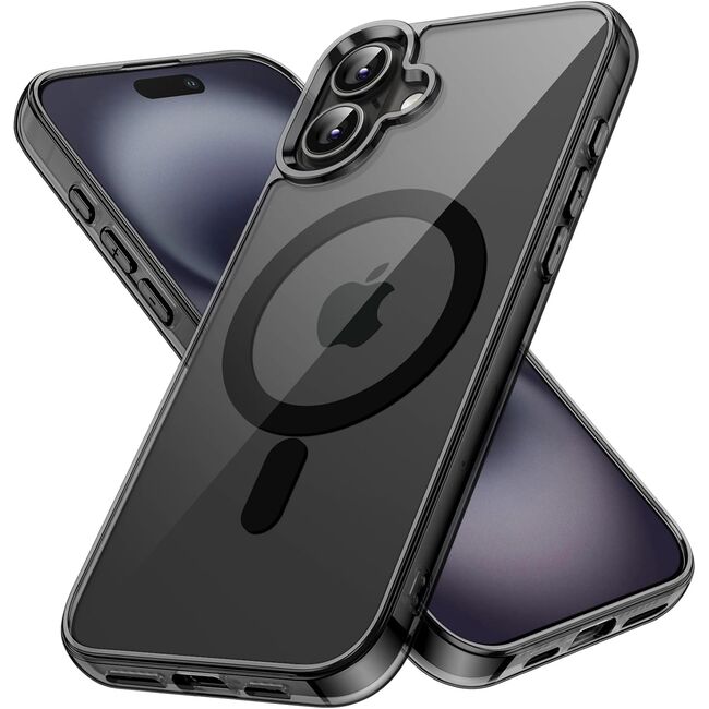 Huse pentru  iPhone 16 Plus cu MagSafe Crystal Clear Back Series - negru