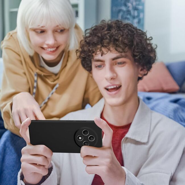 Husa pentru  Oppo Reno 12F, 12FS Liquid Silicone, subțire, captusita cu microfibra, anti amprentă, protectie cameră foto, verde deschis