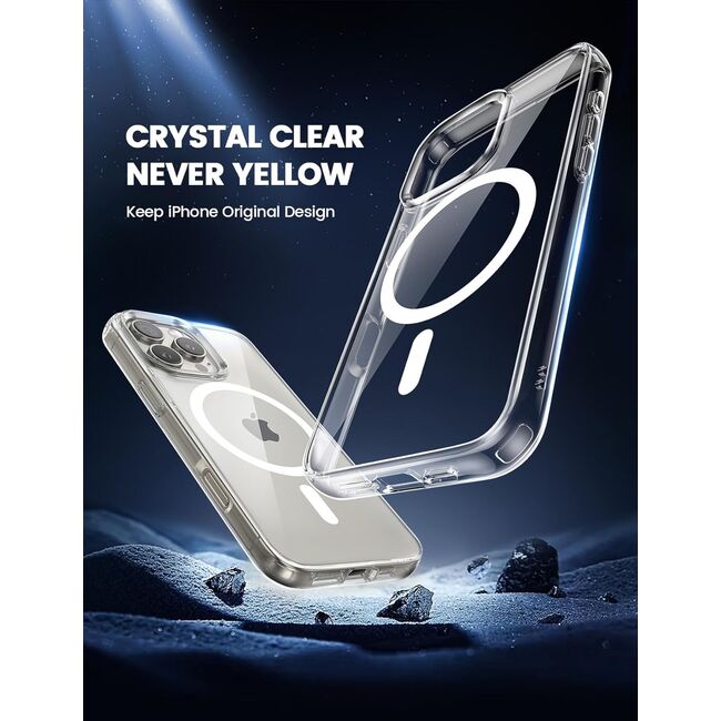 Huse pentru  iPhone 16 Pro cu MagSafe Crystal Clear Back Series - transparent