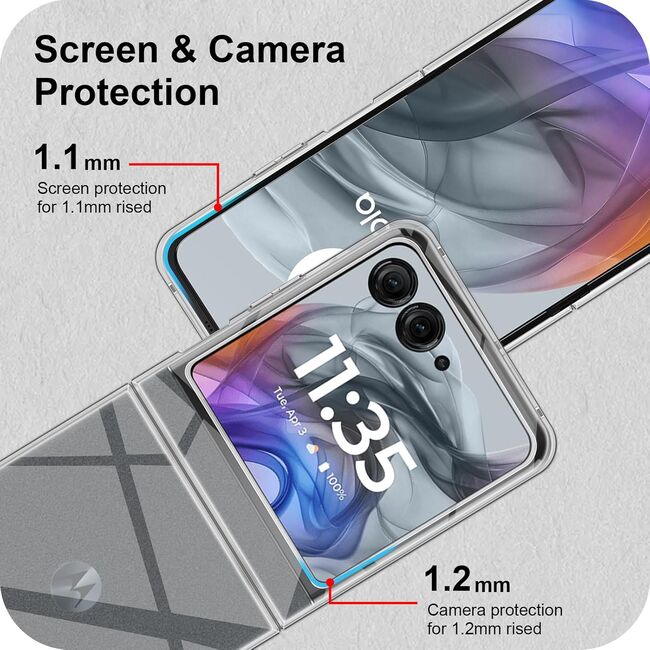 Husa pentru Motorola Razr 50 Anti-Shock 1.5mm, transparent