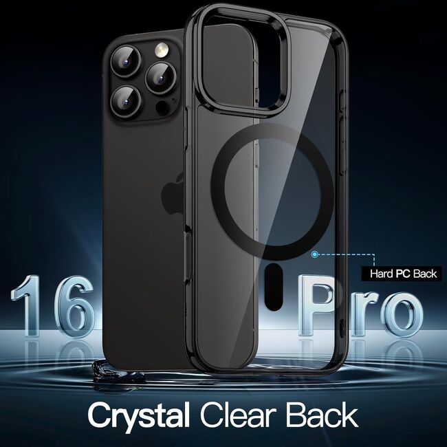 Huse pentru  iPhone 16 Pro cu MagSafe Crystal Clear Back Series - albastru