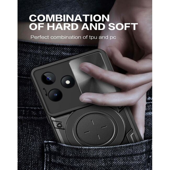 Husa pentru  Realme C61, Realme C63 cu protecție pentru cameră și suport magnetic integrat Ring Shockproof, rose gold