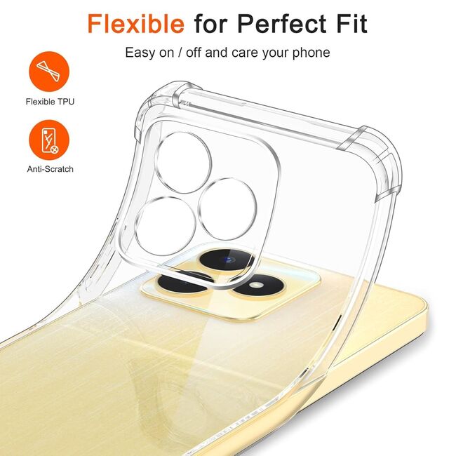 Husa pentru Realme C61, Realme C63 Antishock 1.5 mm, reinforced 4 corners, transparenta