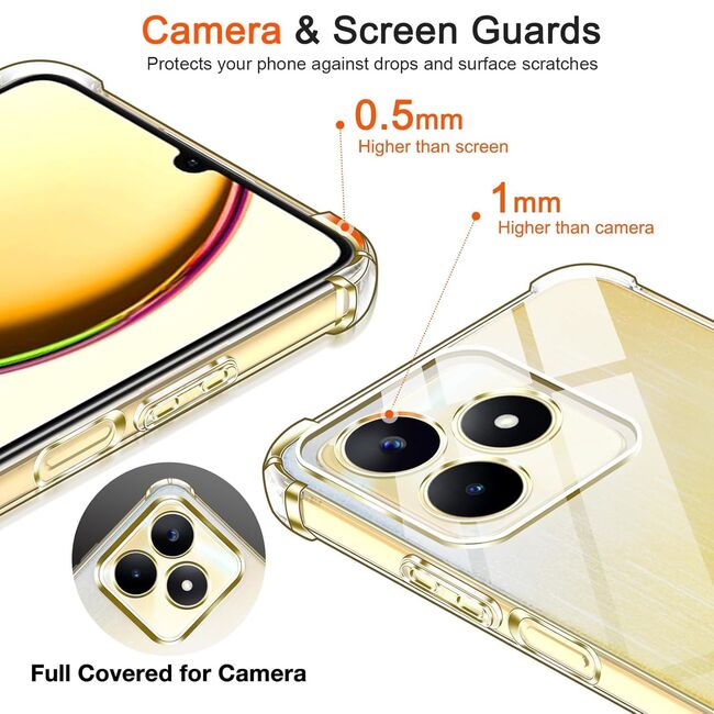 Husa pentru Realme C61, Realme C63 Antishock 1.5 mm, reinforced 4 corners, transparenta