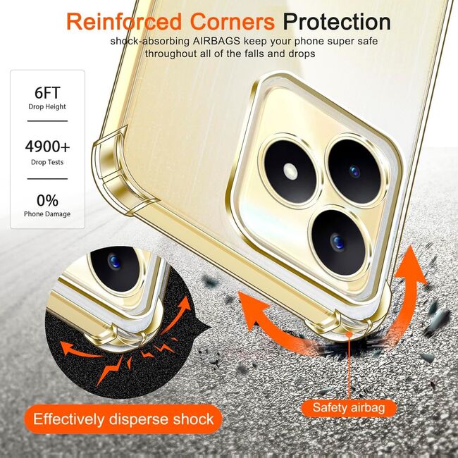Husa pentru Realme C61, Realme C63 Antishock 1.5 mm, reinforced 4 corners, transparenta