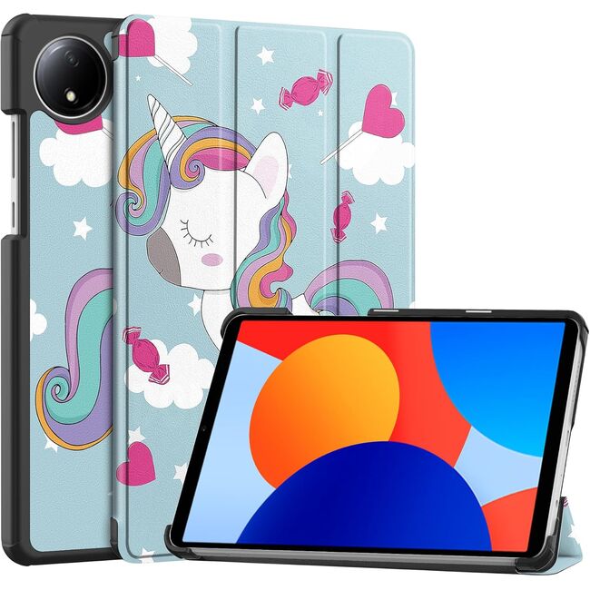 Husa pentru  Xiaomi Redmi Pad SE 8.7 tip stand functie sleep/wake-up, unicorn