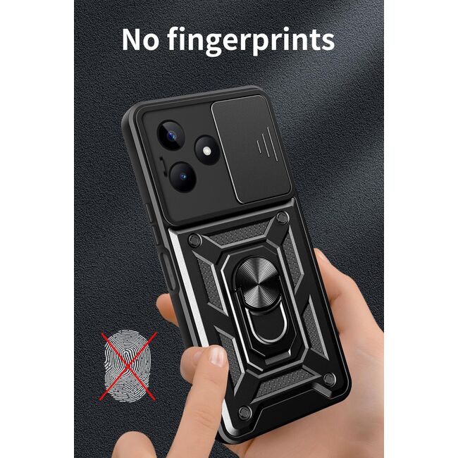 Husa pentru  Realme C61, Realme C63 Ring Armor Kickstand Tough Rugged Cover cu protectie camera, albastru