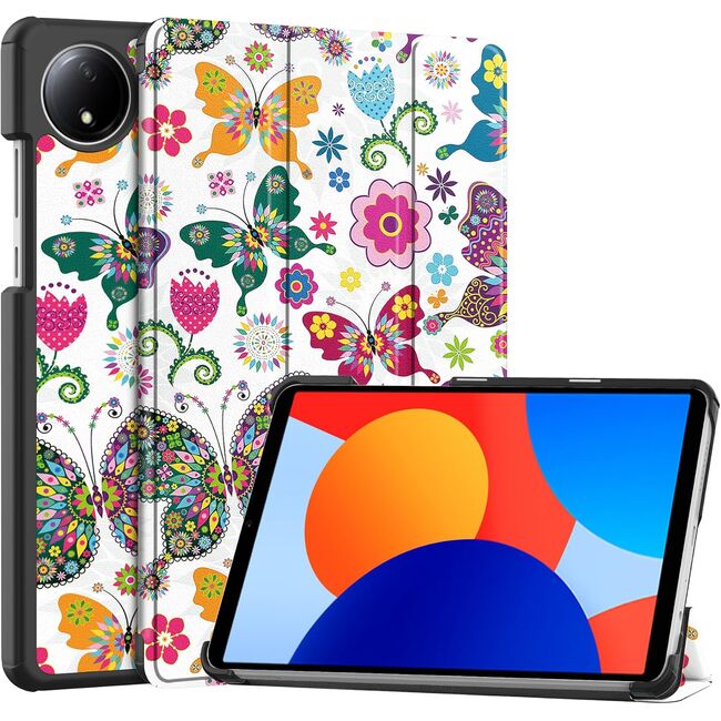 Husa pentru  Xiaomi Redmi Pad SE 8.7 tip stand functie sleep/wake-up, fluturi