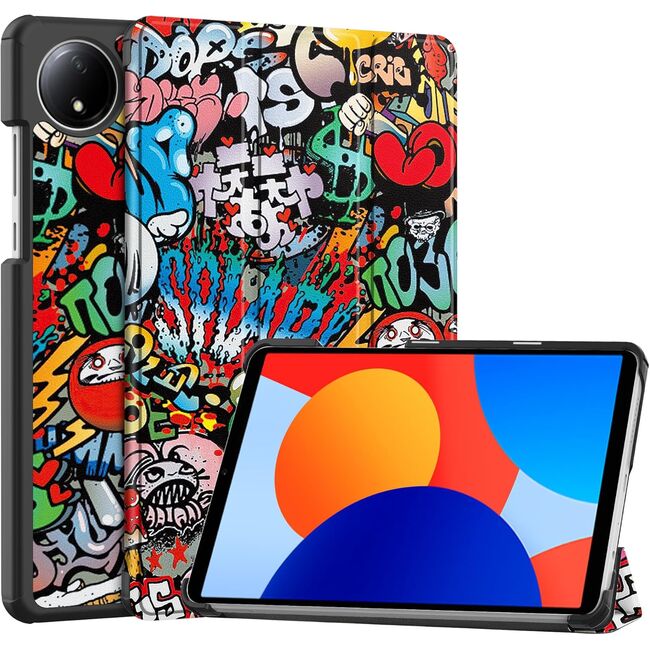 Husa pentru  Xiaomi Redmi Pad SE 8.7 tip stand functie sleep/wake-up, graffiti