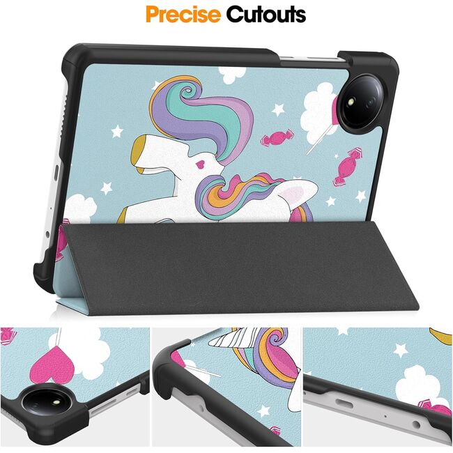 Husa pentru  Xiaomi Redmi Pad SE 8.7 tip stand functie sleep/wake-up, unicorn