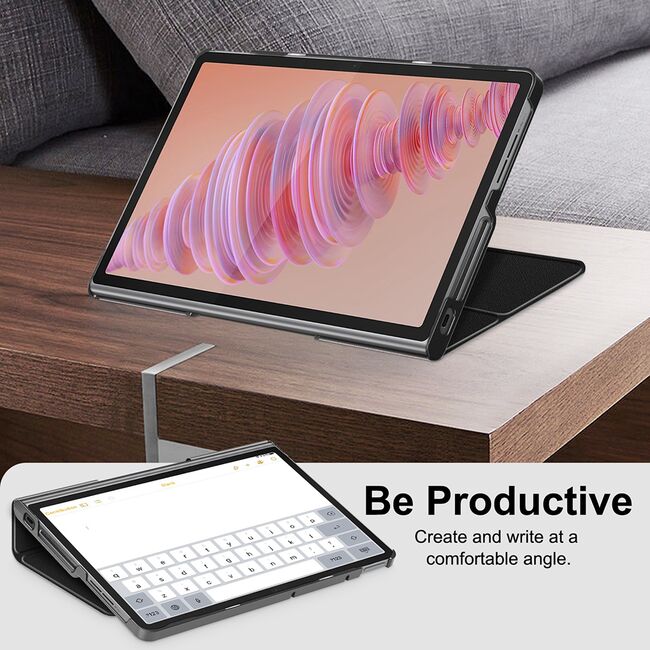 Husa pentru Lenovo Tab Plus 11.5, cu functie wake-up/sleep, protectie 360 - bordeaux