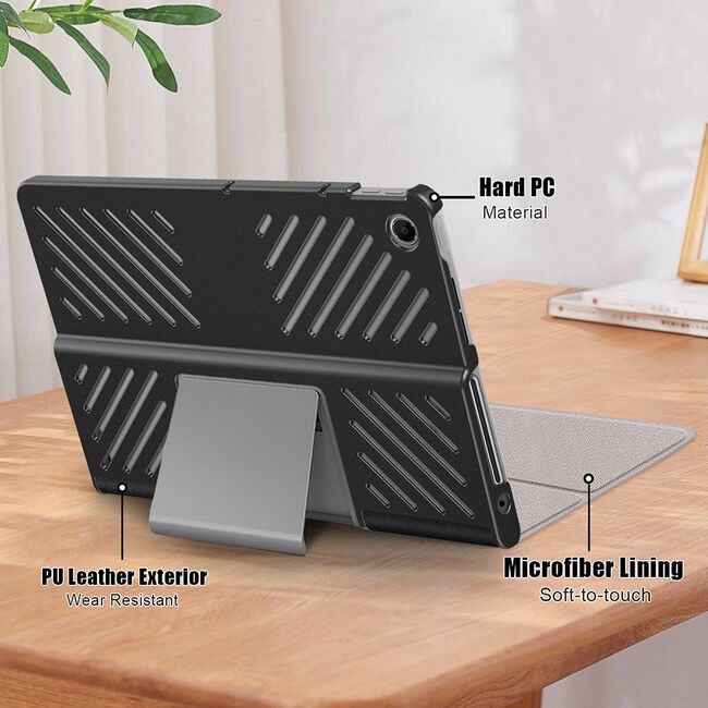 Husa pentru Lenovo Tab Plus 11.5, cu functie wake-up/sleep, protectie 360 - bordeaux