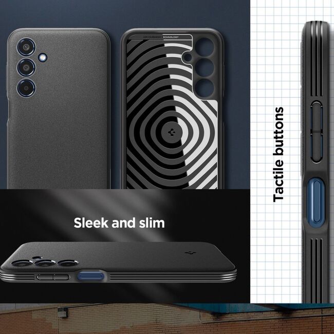 Husa Samsung Galaxy M35 Spigen Essential Sand Blast, negru mat