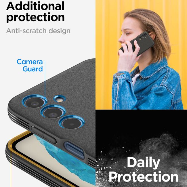 Husa Samsung Galaxy M35 Spigen Essential Sand Blast, negru mat