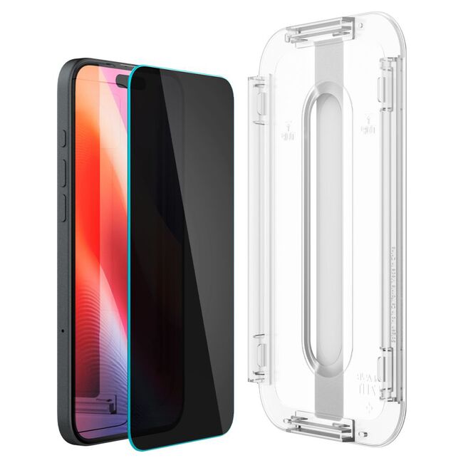 [Pachet 2x] Folie iPhone 16 Spigen Glas.tR EZ Fit, privacy