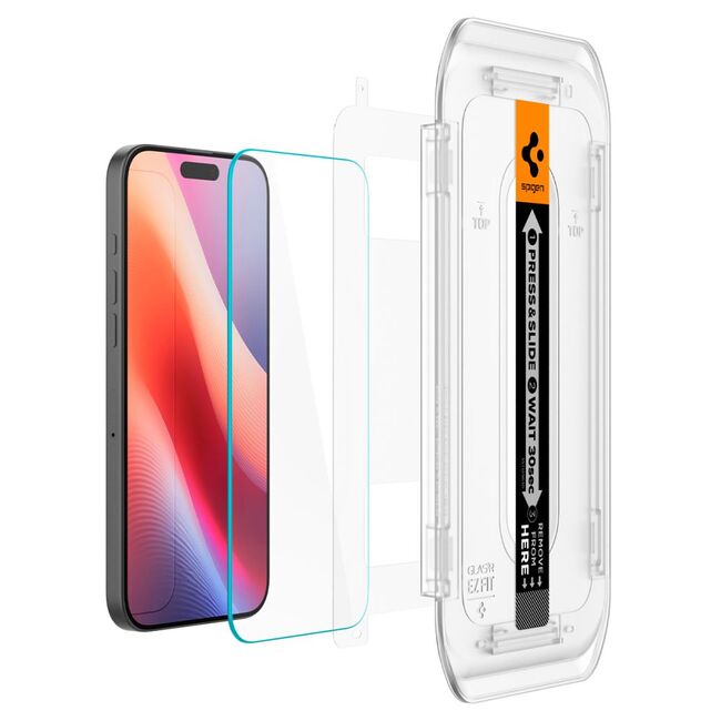 Set 2 x Folie din sticla pentru  iPhone 16 Pro Max cu aplicator Spigen - Glas.tR EZ-FIT HD - clear