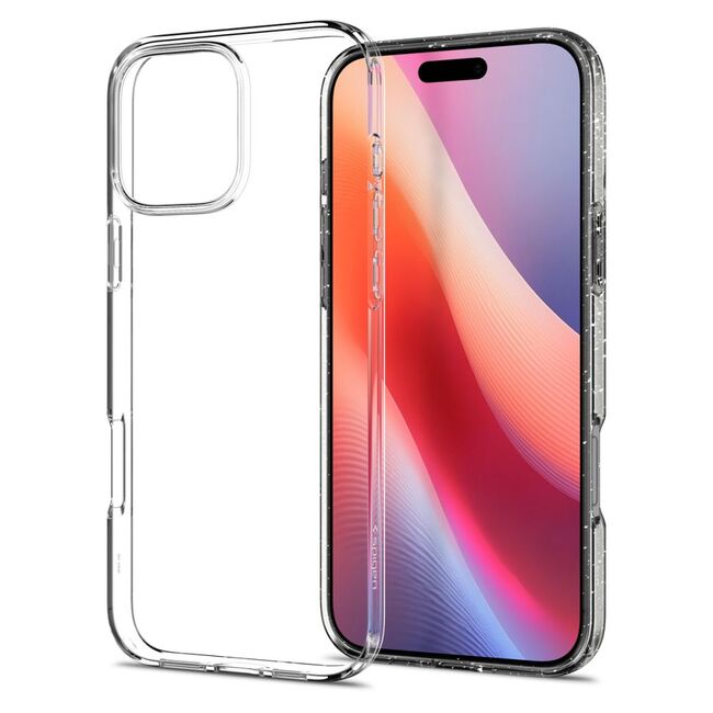 Husa iPhone 16 Pro Spigen Liquid Crystal Glitter, Crystal Quartz
