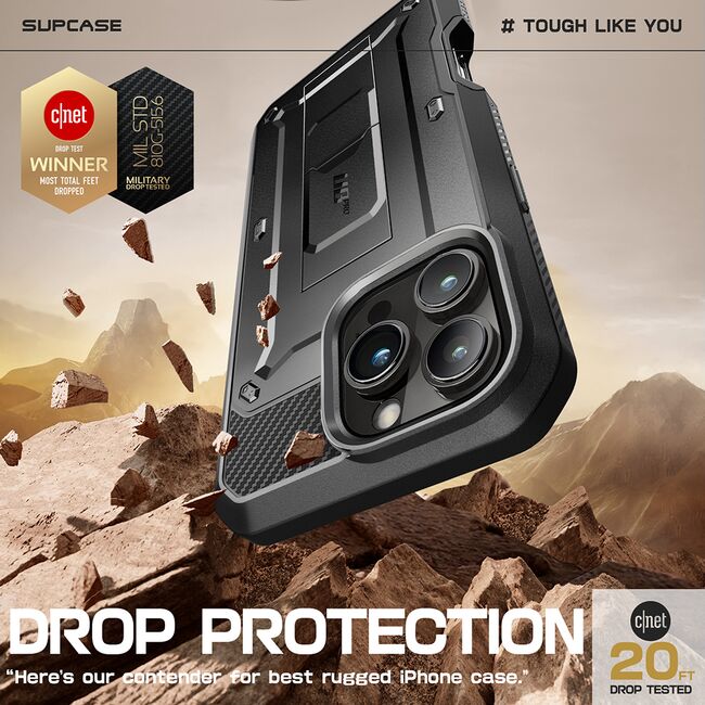 Husa 360 iPhone 16 Pro Supcase Unicorn Beetle Pro, negru