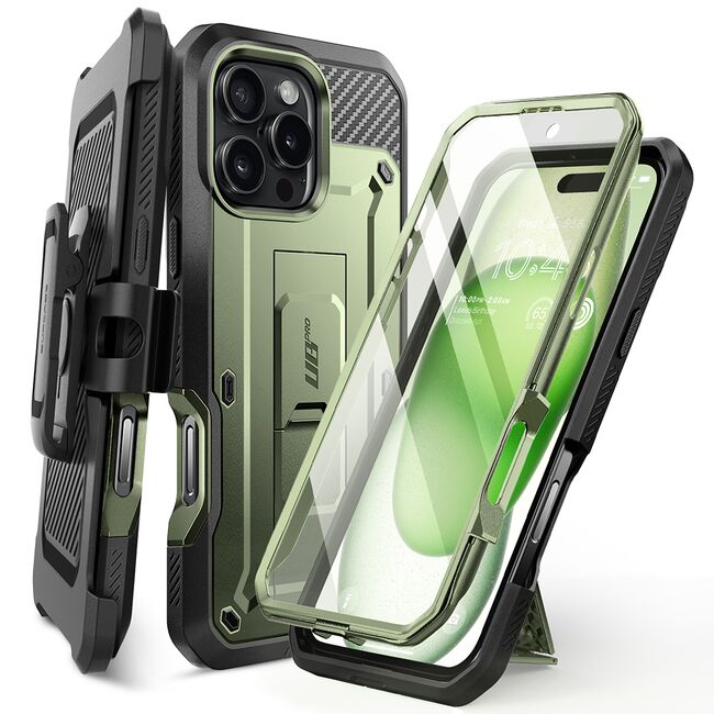 Husa 360 iPhone 16 Pro Max Supcase Unicorn Beetle Pro, verde