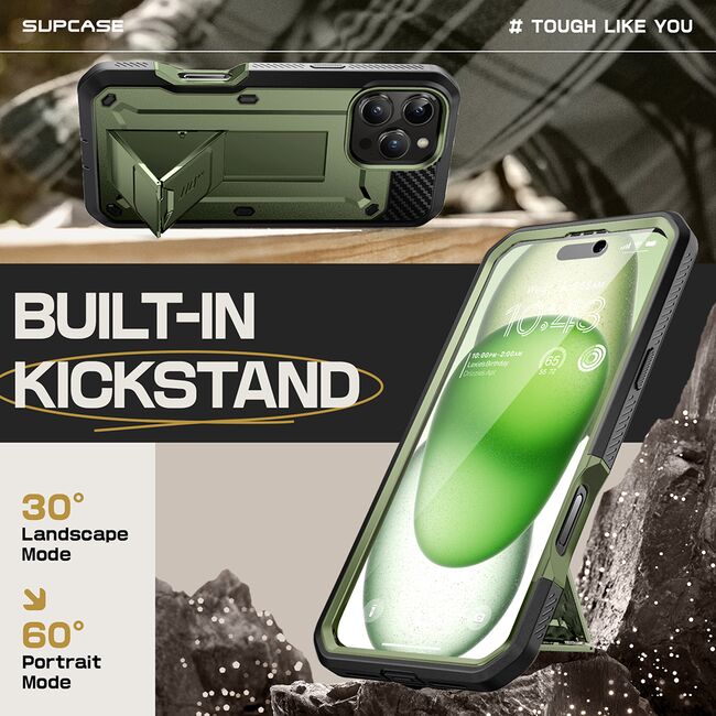 Husa 360 iPhone 16 Pro Max Supcase Unicorn Beetle Pro, verde