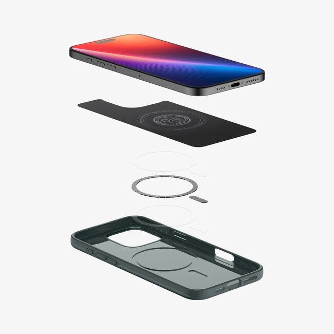 Husa premium pentru  iPhone 16 Pro Spigen thin fit magsafe - verde
