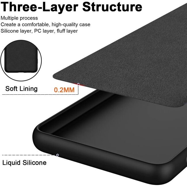 Husa pentru  Motorola Edge 50 Liquid Silicone, subțire, captusita cu microfibra, anti amprentă, protectie cameră foto, albastru